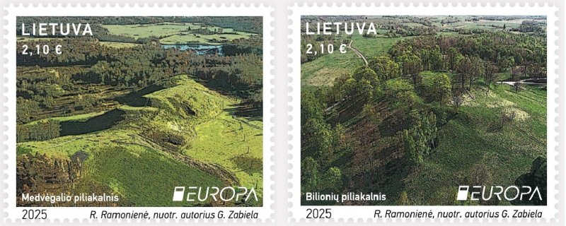 Lithuania 2025 Europa CEPT Archaeological mounds Set of 2 stamps MNH - Image 1