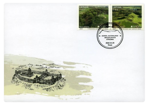 Lithuania 2025 Europa CEPT Archaeological mounds FDC