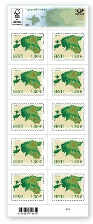 Estonia 2025 Topographical state map Sheetlet MNH