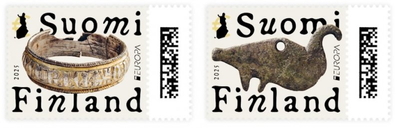 Finland 2025 Europa CEPT Archaeological finds Set of 2 stamps in strip MNH - Image 1