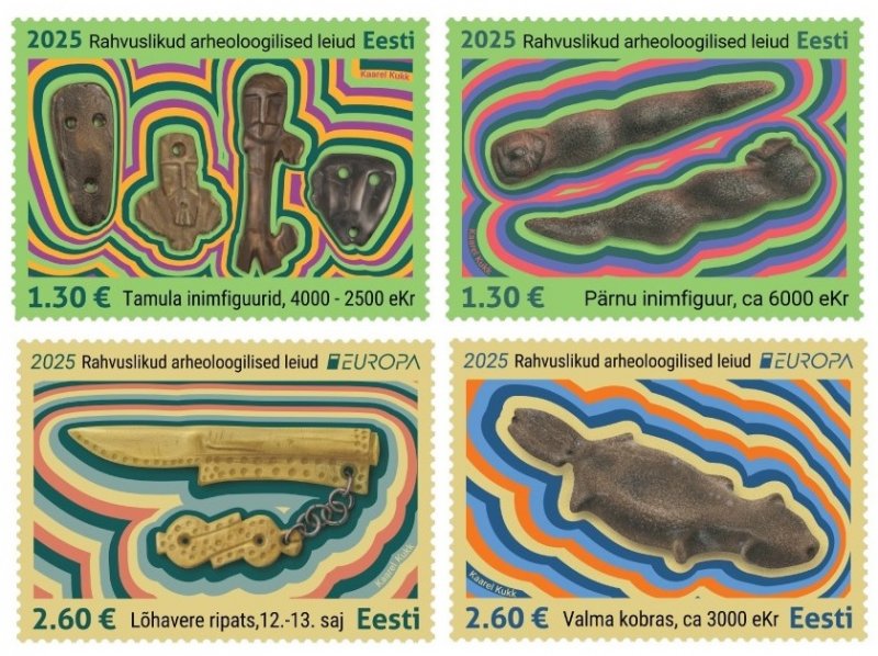 Estonia 2025 Europa CEPT Archaeological discoveries Full set of 4 stamps MNH - Image 1