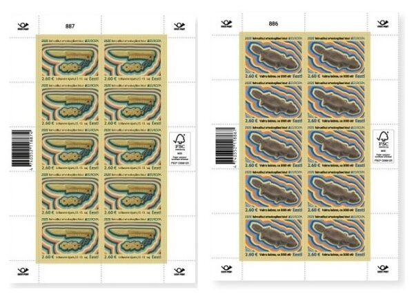 Estonia 2025 Europa CEPT Archaeological discoveries Europa logo only Set of 2 sheetlets MNH