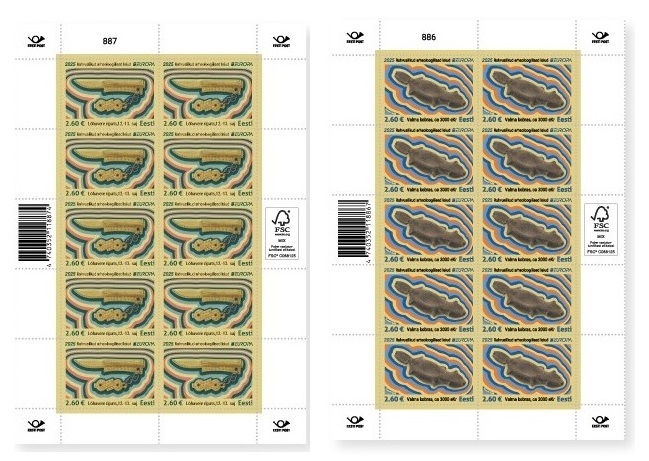 Estonia 2025 Europa CEPT Archaeological discoveries Europa logo only Set of 2 sheetlets MNH - Image 1