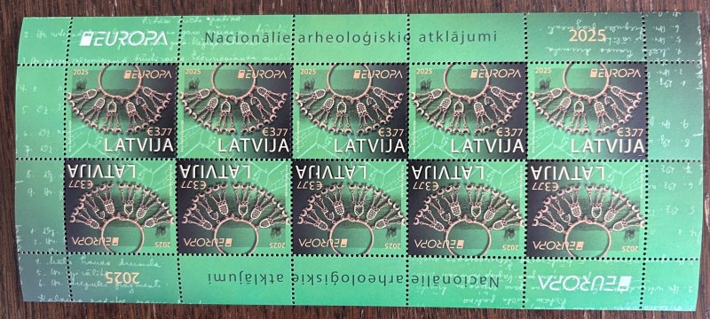 Latvia 2025 Europa CEPT Archaeological discoveries Sheetlet MNH - Image 1