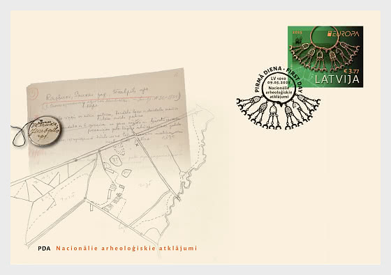 Latvia 2025 Europa CEPT Archaeological discoveries FDC