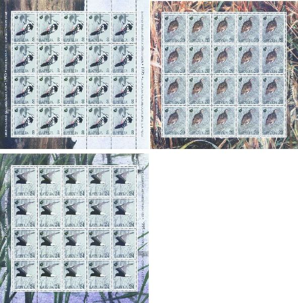 Latvia 1995 Birds set of 3 sheetlets MNH