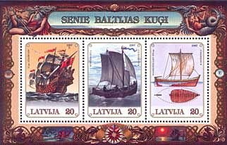 Latvia 1997 Baltic ships joint issue with Lithuania and Estonia Block MNH