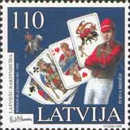 Latvia 1999 Literature Writer Blaumanis Playing cards Stamp MNH
