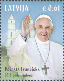 Latvia 2018 Pope Francis visit Stamp MNH