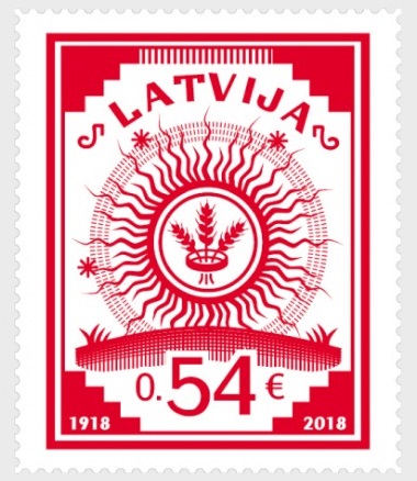 Latvia 2018 First stamp 100 ann Stamp MNH