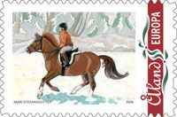 Aland islands Åland Finland 2008 Horses in winter stamp MNH