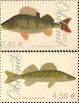 Aland islands Åland Finland 2008 Fishes Definitives Set of 2 stamps MNH