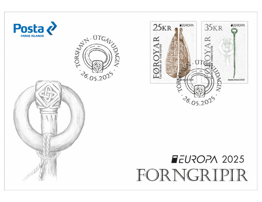 Faroe Islands Denmark 2025 Europa CEPT Archeology Set of 2 stamps FDC