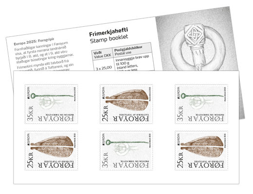 Faroe Islands Denmark 2025 Europa CEPT Archeology Self-adhesive stamps in booklet MNH