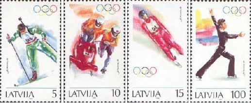 Latvia 1994 Olympic games in Lillehammer Olympics Set of 4 stamps MNH