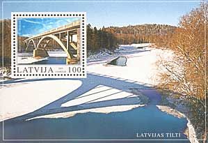 Latvia 2003 Sigulda bridge block MNH