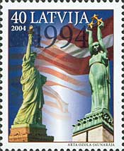 Latvia 2004 10th Anniversary of US President Bill Clinton's Visit to Riga Stamp MNH