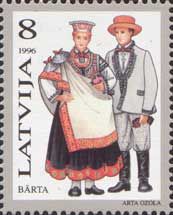 Latvia 1996 National dresses Barta stamp MNH