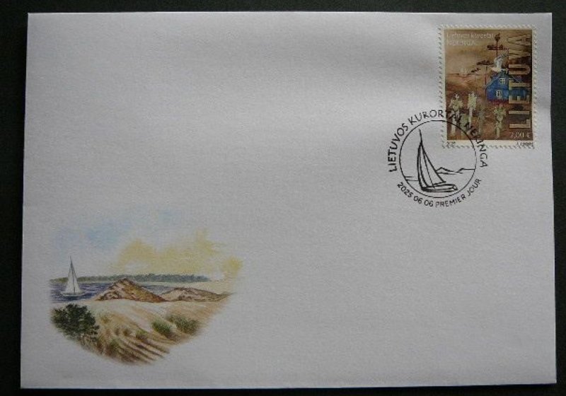 Lithuania 2025 Resorts Neringa Stamp FDC - Image 1