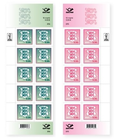 Estonia 2025 Definitives 30ct Coat of Arms Set of 2 sheetlets MNH
