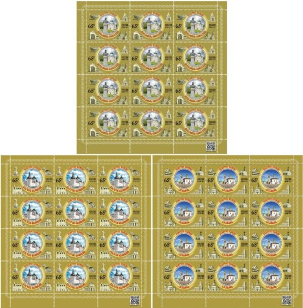 Russia 2025 Cities of the Golden Ring Pereslavl-Zalessky Rostov the Great Suzdal Set of 3 sheetlets MNH