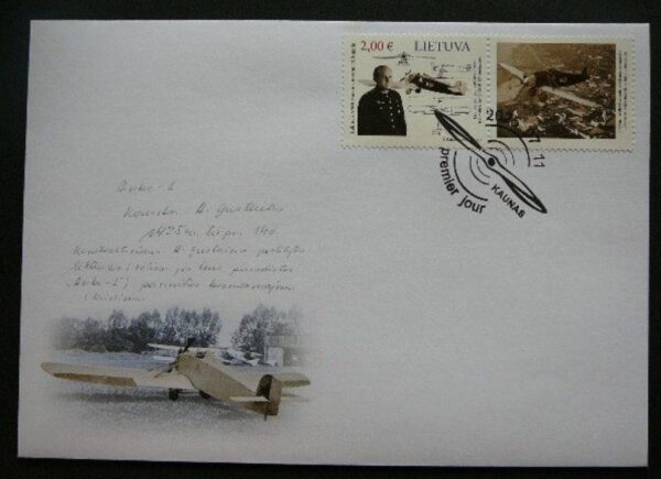 Lithuania 2025 Aviation history ANBO airplane 100 ann FDC