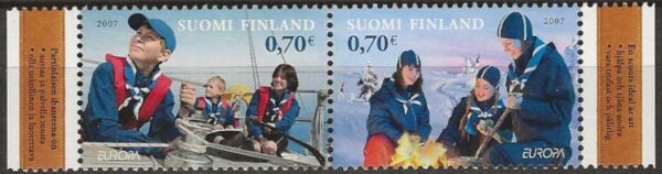 Finland 2007 Europa CEPT Scouting Set of 2 stamps in strip MNH