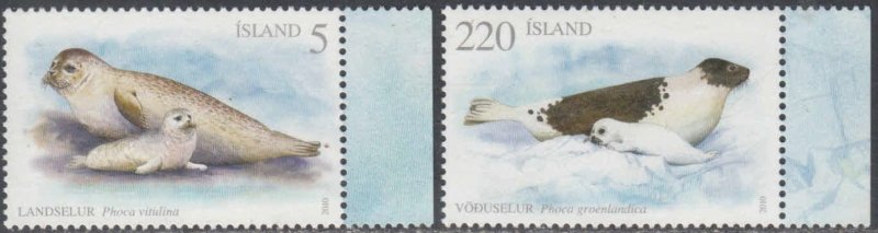 Iceland 2010 Seals Set of 2 stamps MNH - Image 1