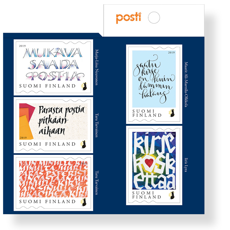 Finland 2019 Literature Calligraphic Design Competition Winners Set of 5 stamps in booklet MNH - Image 1