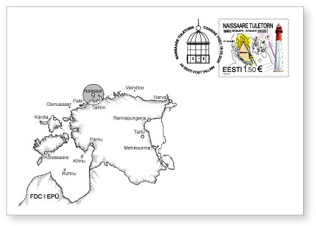 Estonia 2025 Naissaar Lighthouse FDC