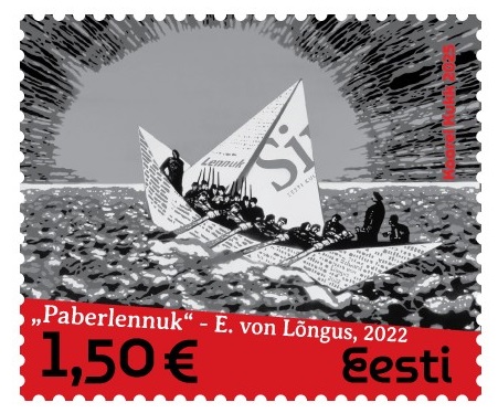 Estonia 2025 Art Edward von Lõngus 'Paper Airplane' Stamp MNH