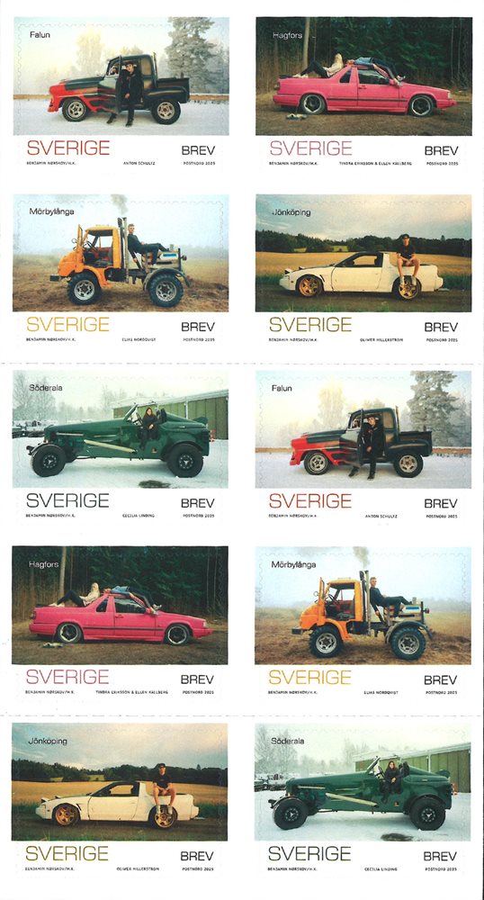 Sweden 2025 Cars EPA tractors 2 sets in booklet MNH