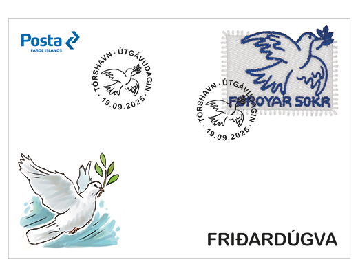 Faroe Denmark 2025 The dove of peace Joint issue stamp FDC