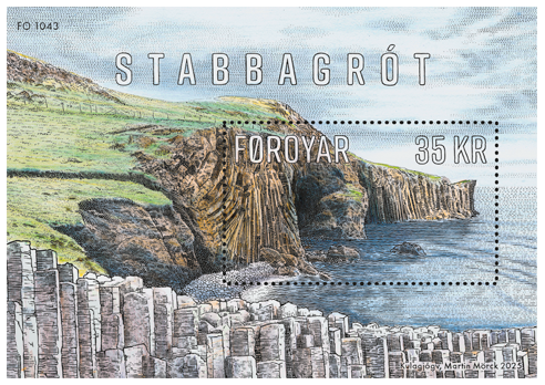 Faroe Denmark 2025 Geology Minerals Landscape Columnar Basalt Block MNH