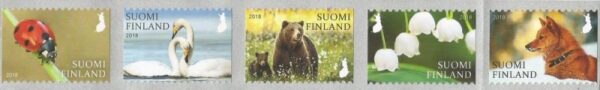 Finland 2018 Definitives Fauna and flora perfect photos set of 5 stamps MNH