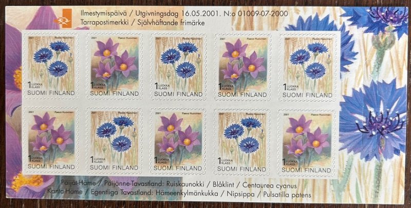 Finland 2001 Flowers Definitives Sheetlet / booklet MNH - Image 1