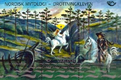 Aland Finland 2008 Northern Mythology Joint issue Queen's Gorge Block MNH