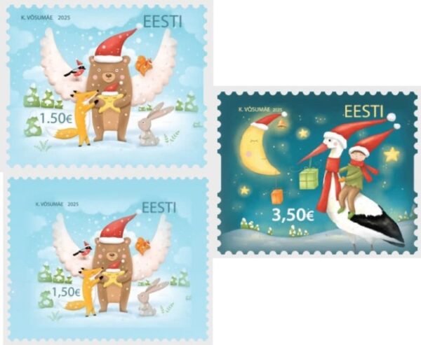 Estonia 2025 Christmas Set of 3 stamps MNH