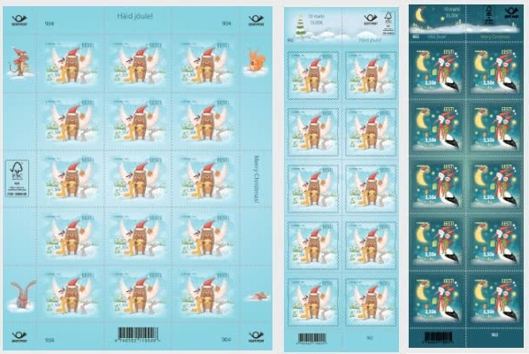 Estonia 2025 Christmas Set of 3 sheetlets MNH