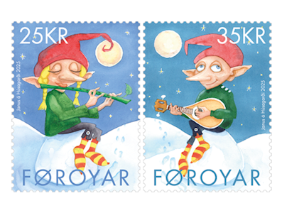 Faroe Islands Denmark 2025 Christmas set of 2 stamps MNH
