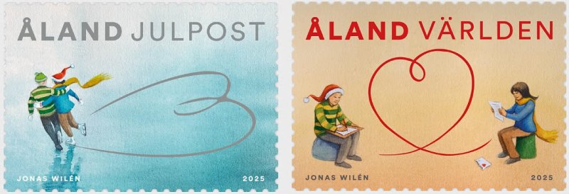 Aland Finland 2025 Christmas Set of 2 stamps MNH - Image 1