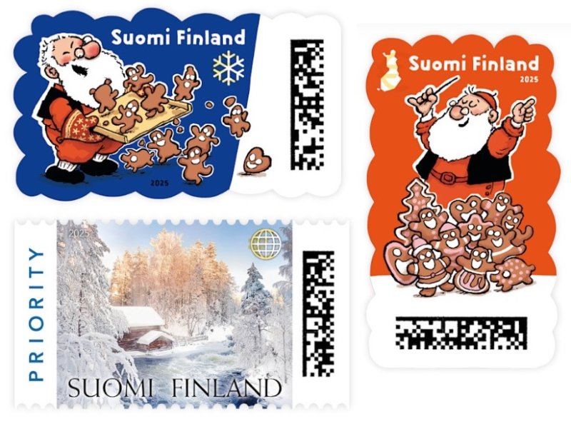 Finland 2025 Merry Christmas Set of 3 stamps MNH - Image 1