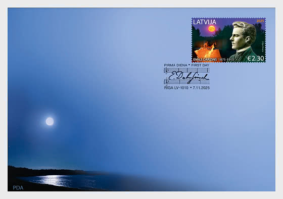 Latvia 2025 Emils Darzins composer 150 ann FDC