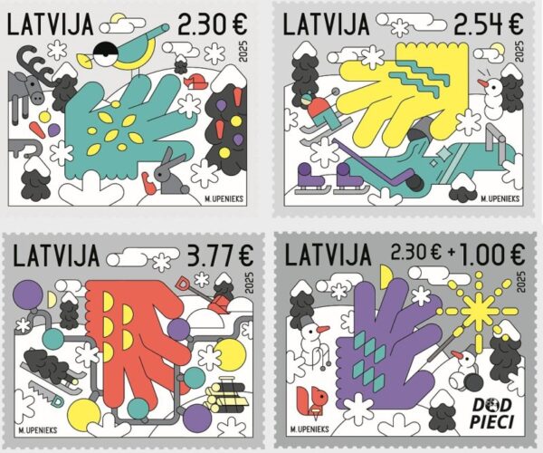 Latvia 2025 Christmas Set of 4 stamps MNH