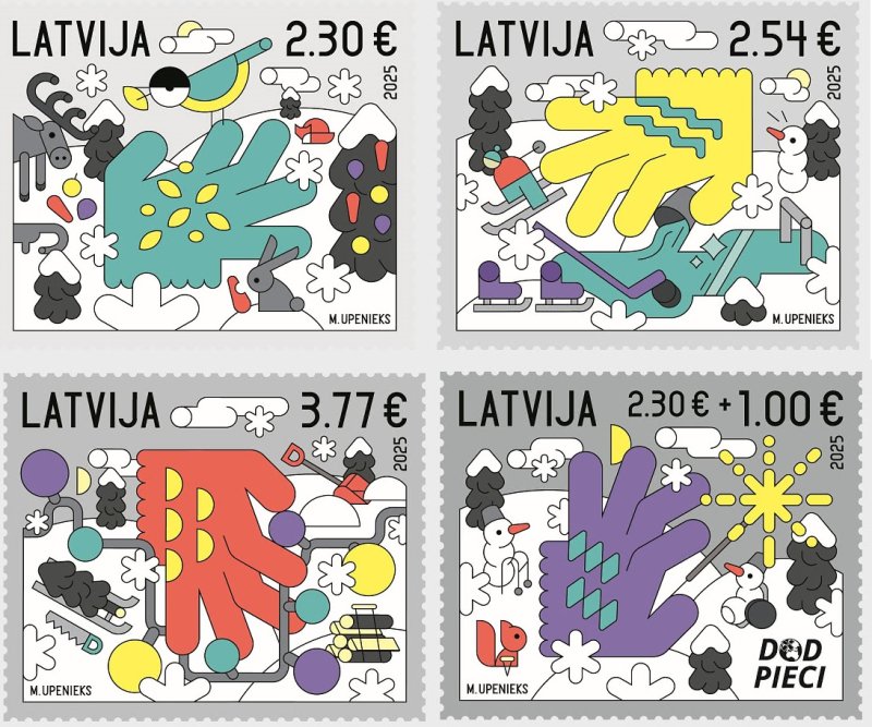 Latvia 2025 Christmas Set of 4 stamps MNH - Image 1