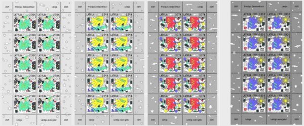 Latvia 2025 Christmas Set of 4 sheetlets MNH