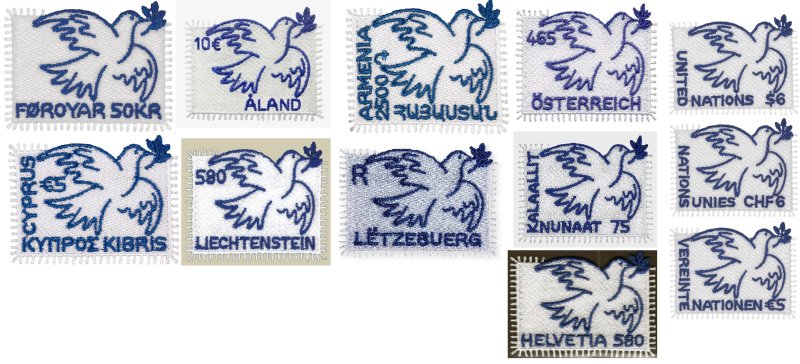 2025 Dove of Peace Joint issue Full set of 12 stamps all countries MNH - Image 1