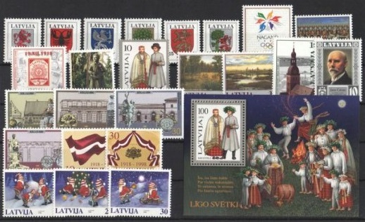 Latvia Lettland Lettonie 1998 Stamp Year set MNH