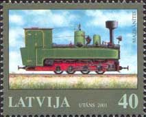 Latvia Lettland Lettonie 2001 Steam train locomotive stamp MNH