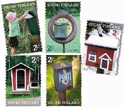 Finland 2011 Definitives Post boxes Set of 5 stamps MNH